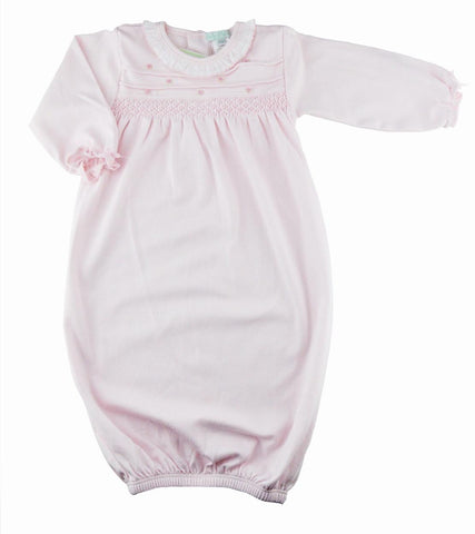 Pink Smocked Rosebuds Gown