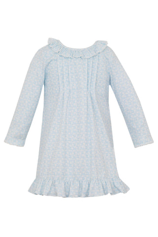 Blue Floral Knit Nighty. 3-10