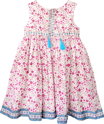 Pink Floral Sleeveless Dress