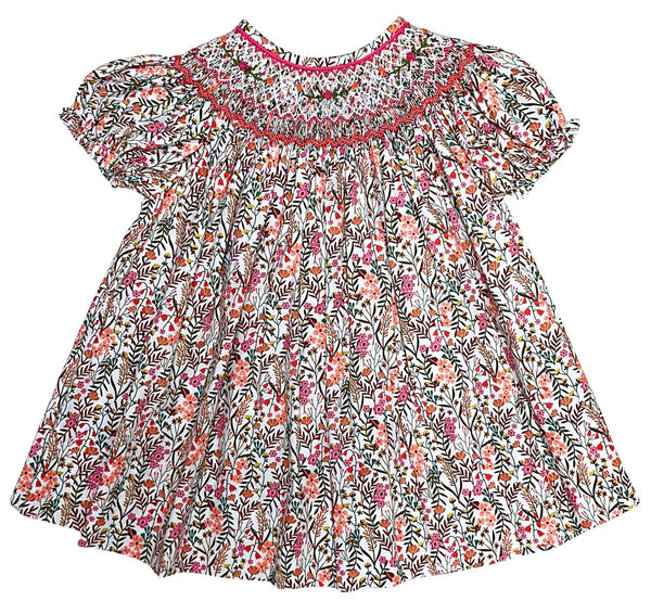 Smocked Pink Autumn  Dress