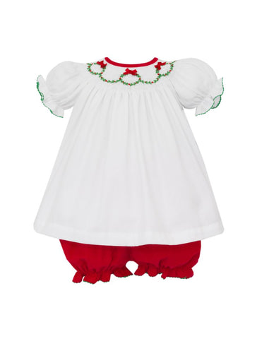 White Holiday Wreath Dress