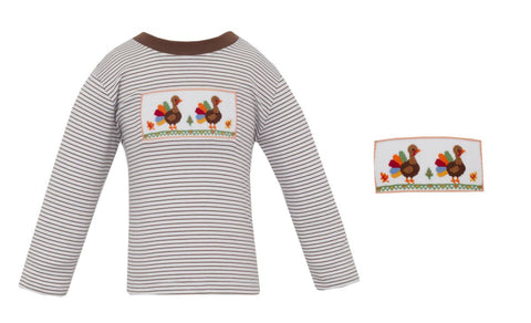 Boys Brown striped Turkey Shirt