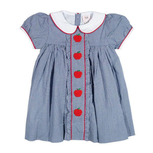 Navy Check Apples Dress
