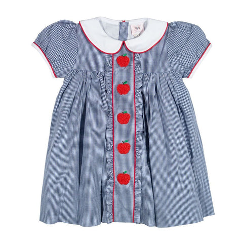Navy Check Apples Dress