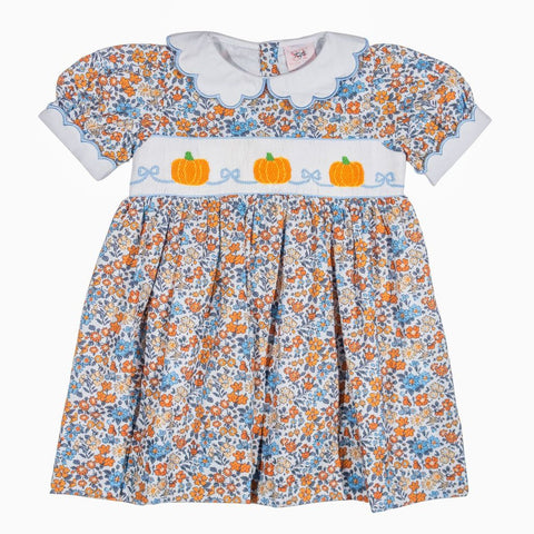 Liberty Floral Smocked Pumpkin Dress