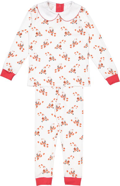 Girls Candy Cane Sleigh Pajamas. 2-8