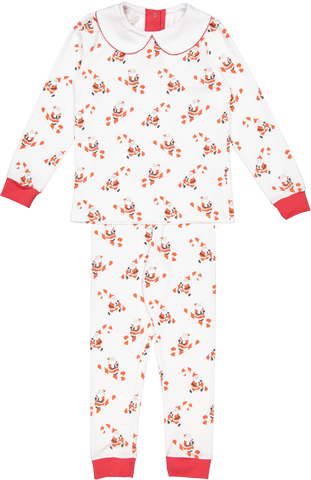 Girls Candy Cane Sleigh Pajamas. 2-8