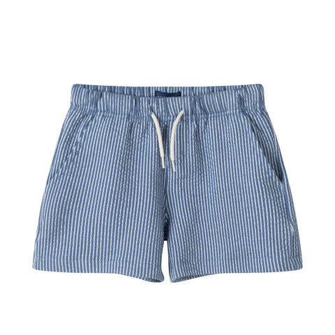 Boys Navy Seersucker Shorts