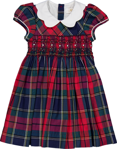 French Smocked Plaid Dress