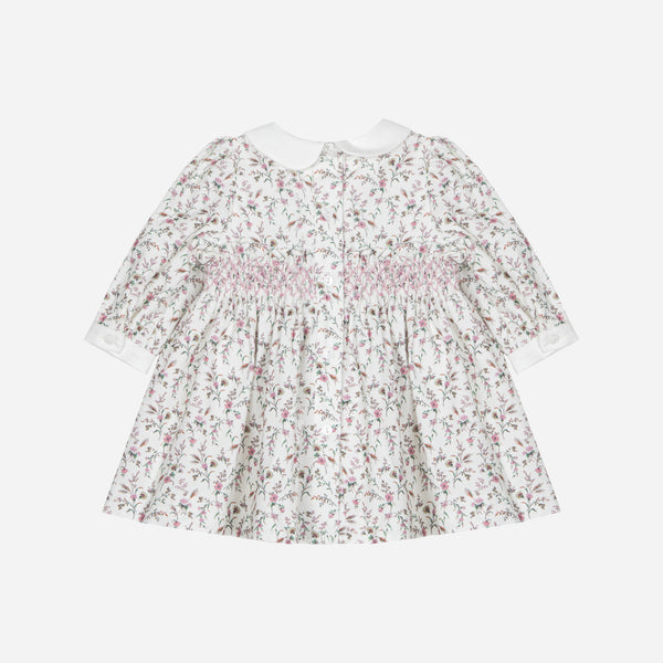 Ivory/Pink Smocked Liberty Dress