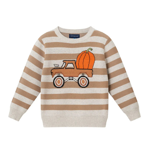 Striped Truck/Pumpkin Sweater