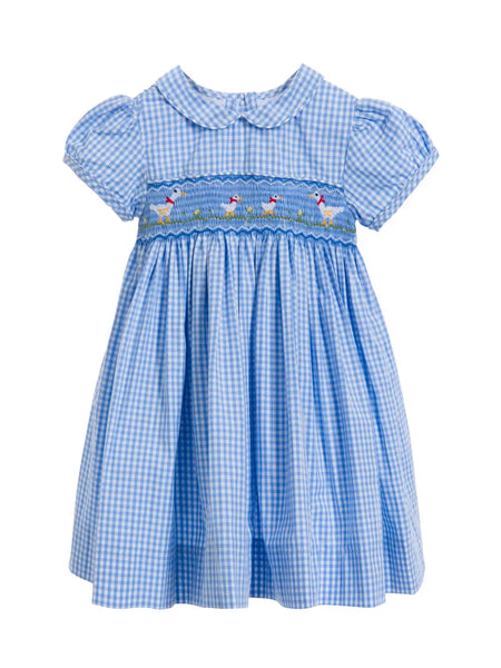 Smocked Ducks Gingham Dress - Sizes 6m-18m