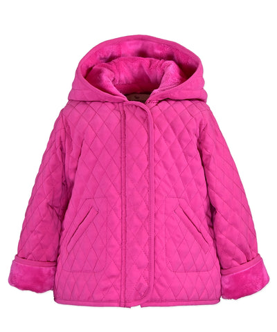 Pink Quilted Hooded Jacket   Sizes 2-6