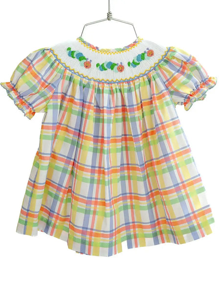 Smocked Plaid Caterpillar Dress