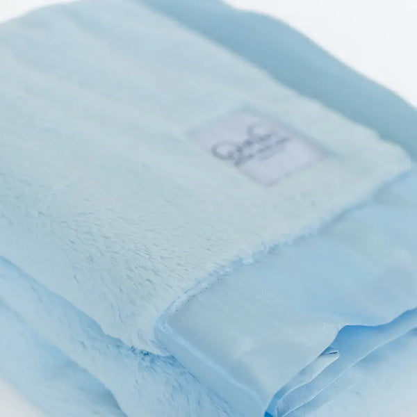 ellie and sam lux blue baby blanket