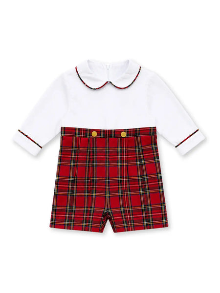 Boys Plaid Shortall