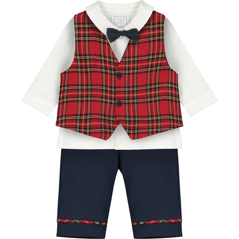 Boys Tartan Plaid 3pc Suit