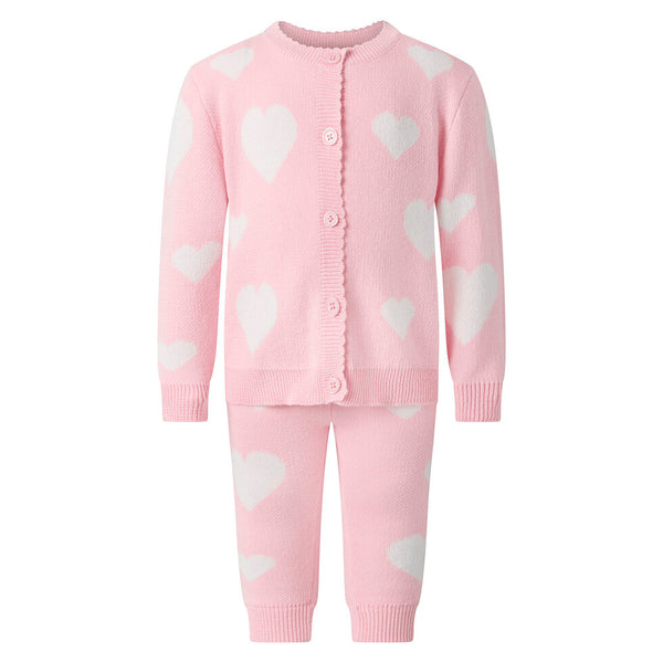 Pink Heart Cardigan & Legging Set