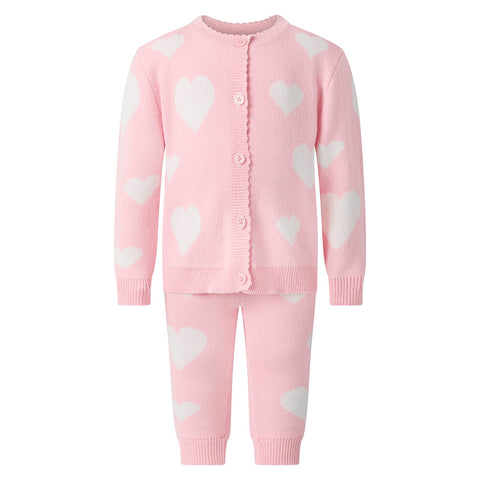 Pink Heart Cardigan & Legging Set