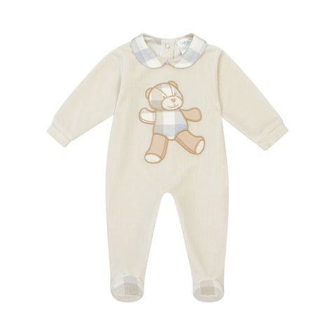 Tan/Plaid Teddy Bear Footie