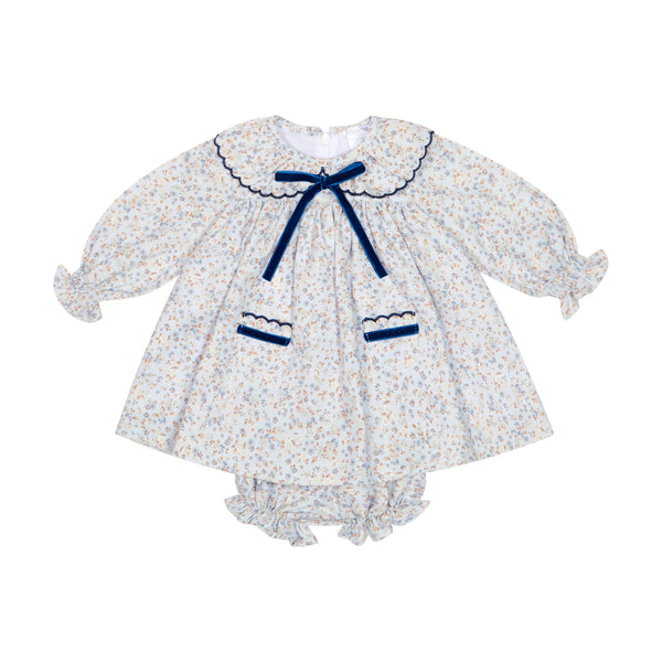 Blue Liberty Print Pocket Dress