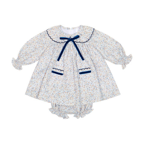Blue Liberty Print Pocket Dress