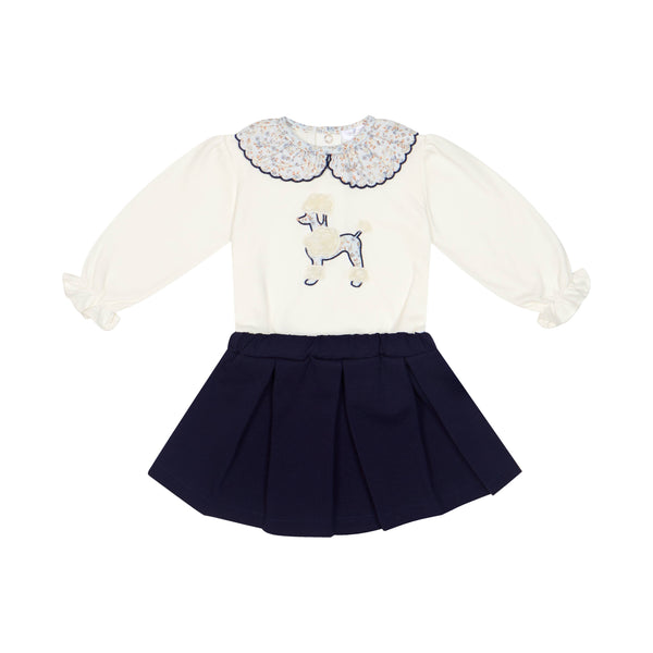 Navy/Cream Poodle Skirt & Blouse