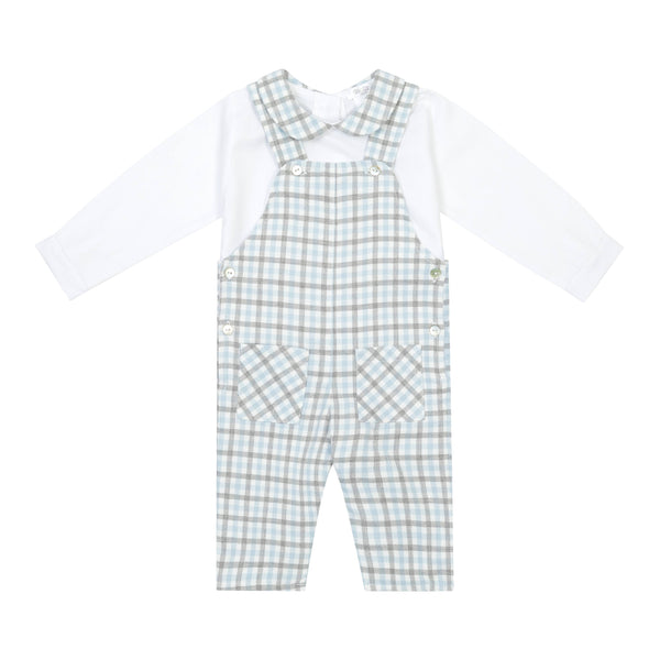 Boys Plaid 2pc Overall Set