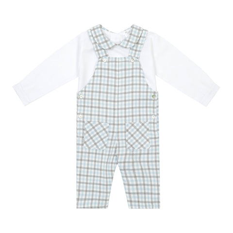 Boys Plaid 2pc Overall Set