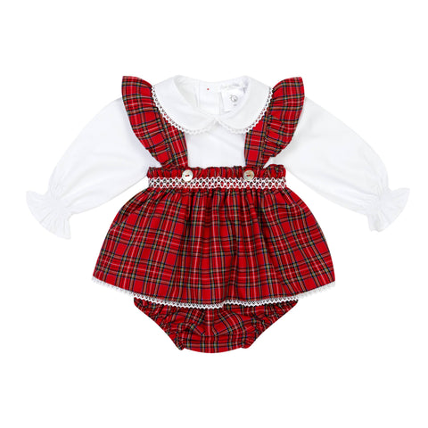 Red Plaid 2pc Dress Set