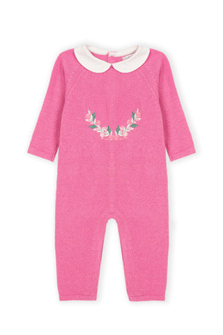 Pink 1pc Knit w/Floral Swag