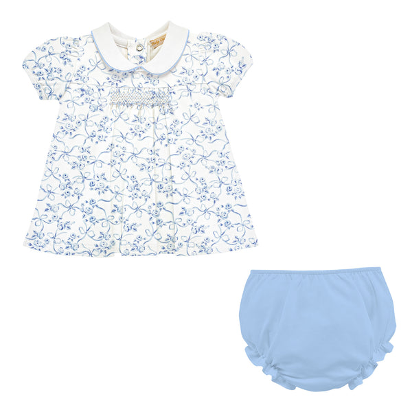 Blue Toile Dress SEt