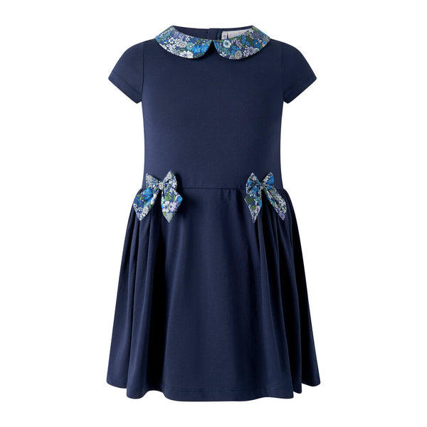 Navy Jersey Bow Dress