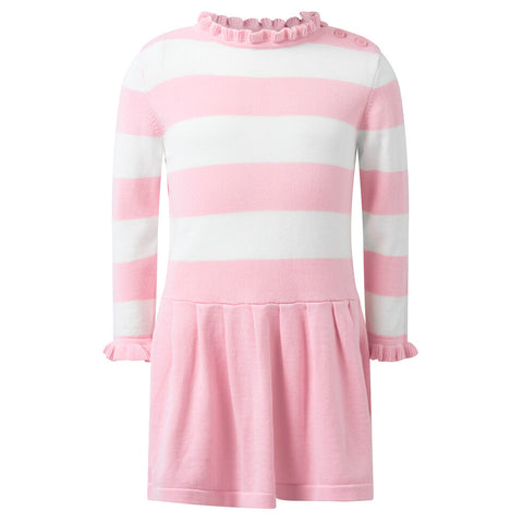 Pink Striped Knit Dress
