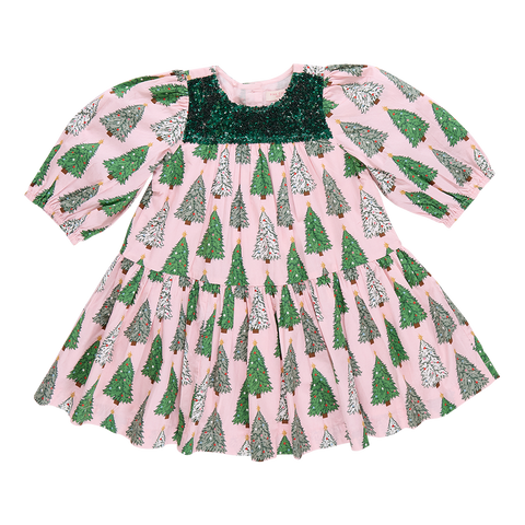 Pink/Green Trees Fiona Dress