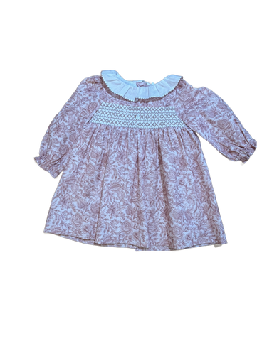Pink Floral Smocked Dress