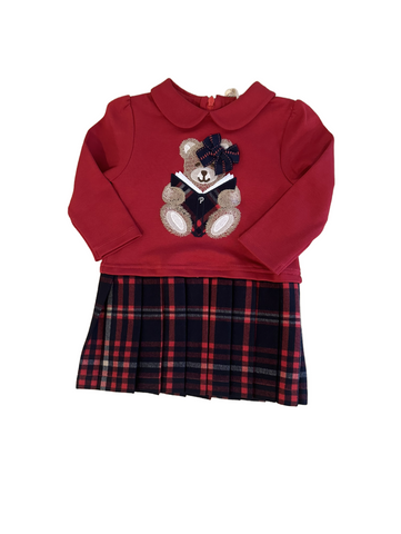 Red / Plaid Teddy Bear Dress