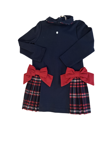 Navy/Plaid Bow Dress