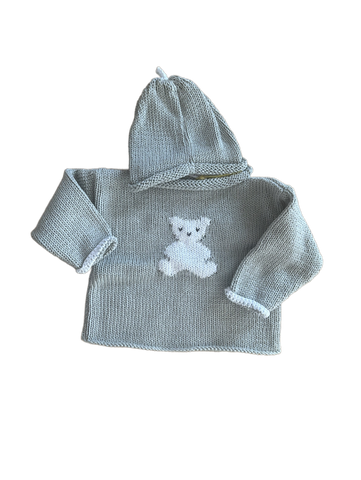 Hand Knit Grey Teddy Rollneck & Hat