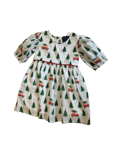 Red Car/Tree Christmas  Dress