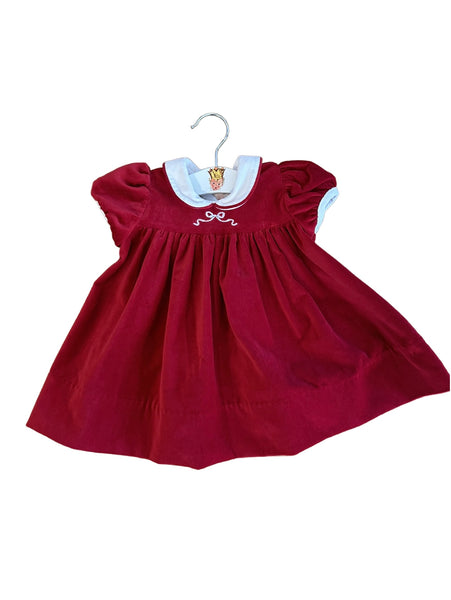 Red Velvet Bow Dress- Toddler