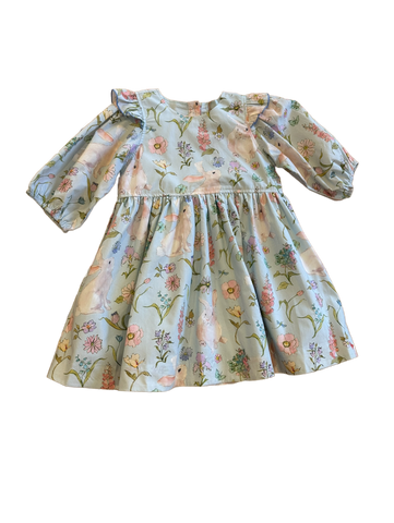 Pink Chicken Botanical. Bunnies Dress