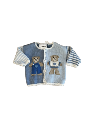 ArtWalk Patchwork Teddy Bear Cardigan