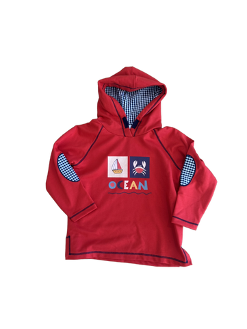 Red "Ocean" Hoodie
