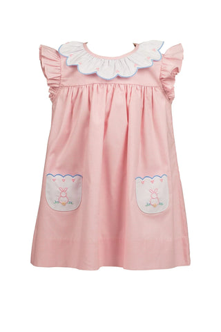 Pink Gingham Bunny Pocket Dress Sizes 2-6