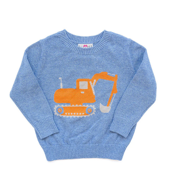 Blue Excavator Sweater