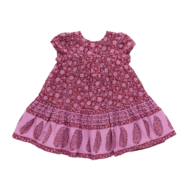 Burgundy Garden Floral Dress