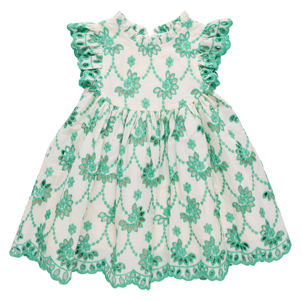 Kelly Green Eyelet Cynthia Dress