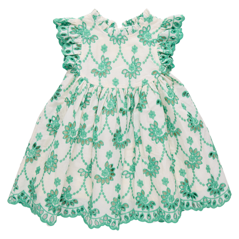 Kelly Green Eyelet Cynthia Dress