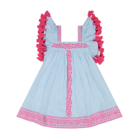 Blue/Pink Tassel Dress